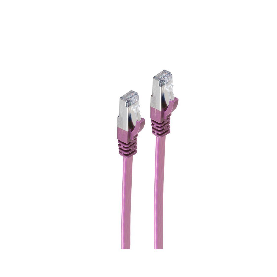 shiverpeaks® RJ45 Flachkabel m. CAT 7 Rohkabel slim violett 2m LAN-Kabel, RJ-45, (200 cm)