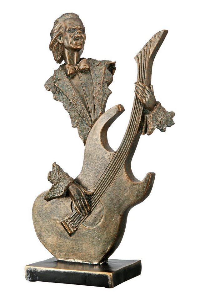 GILDE Dekofigur GILDE Skulptur Gitarrenspieler - gold - H. 34cm x B. 18cm