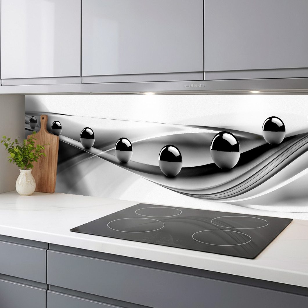 Küchenrückwand Schwarze Kugeln
