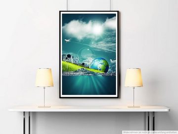 Sinus Art Poster 60x90cm Digitale Grafik Poster Futuristische Stadt