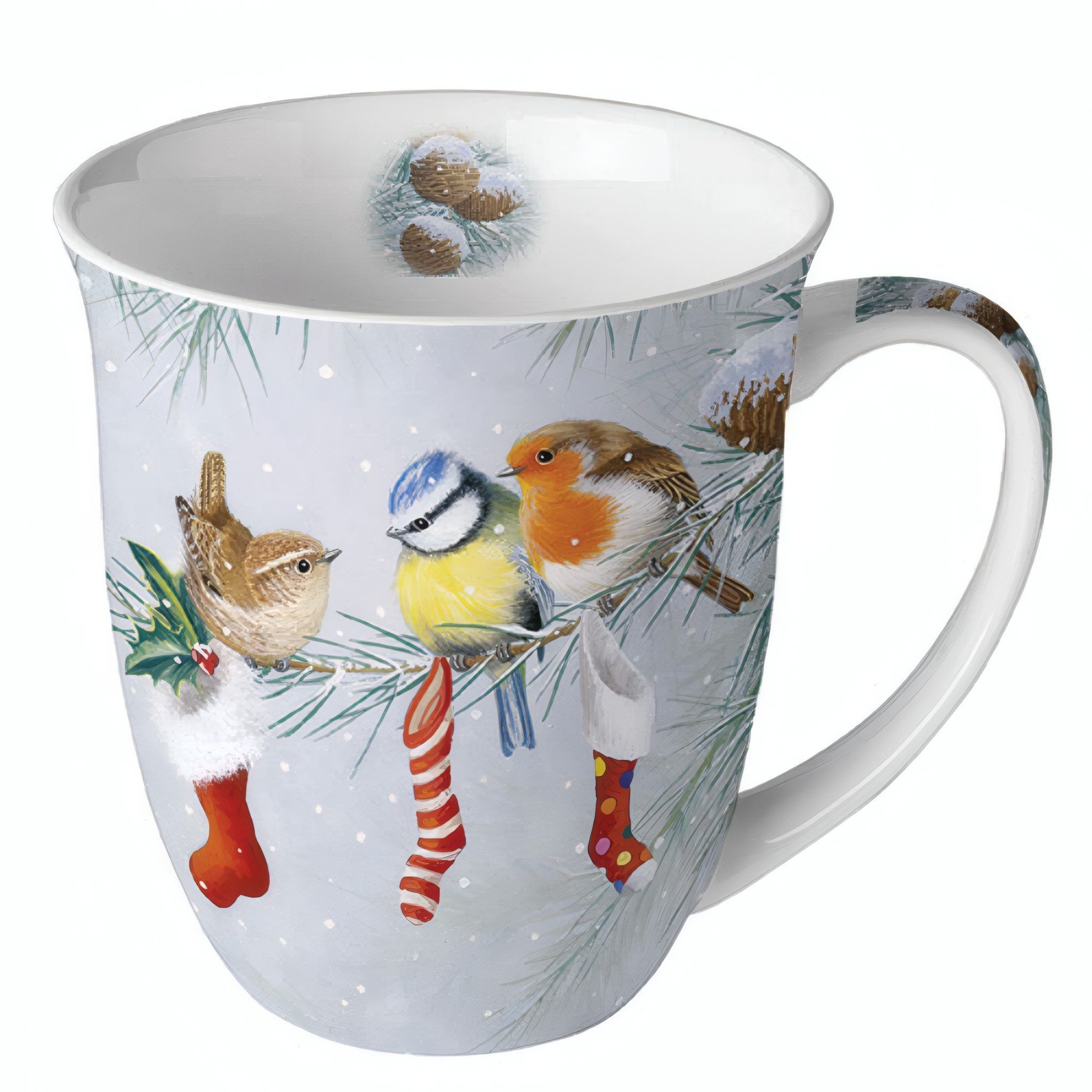 Ambiente Haus Tasse Tasse Weihnachts Socken 0,4 l, Porzellan