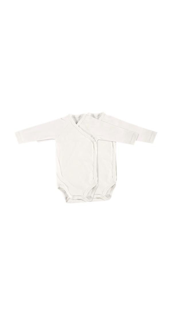 Alvi® Wickelbody Baby Bodys 2er Langarm (2-tlg) praktische Druckknöpfe