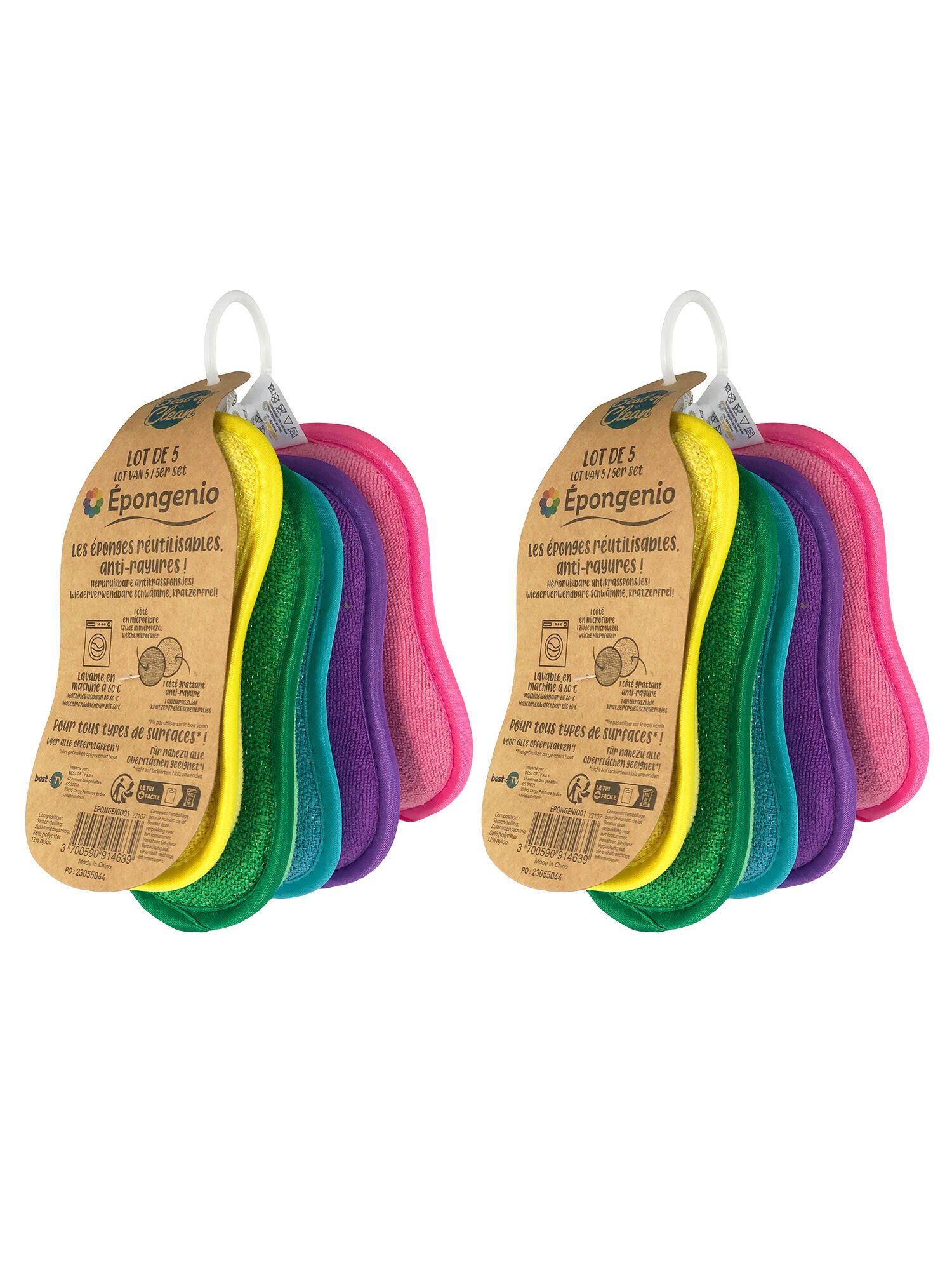 HiGloss Reinigungsschwamm Mikrofaserschwamm Spongenio 10er Set, kratzfrei, waschbar und langlebig für Küche, Bad & Haushalt