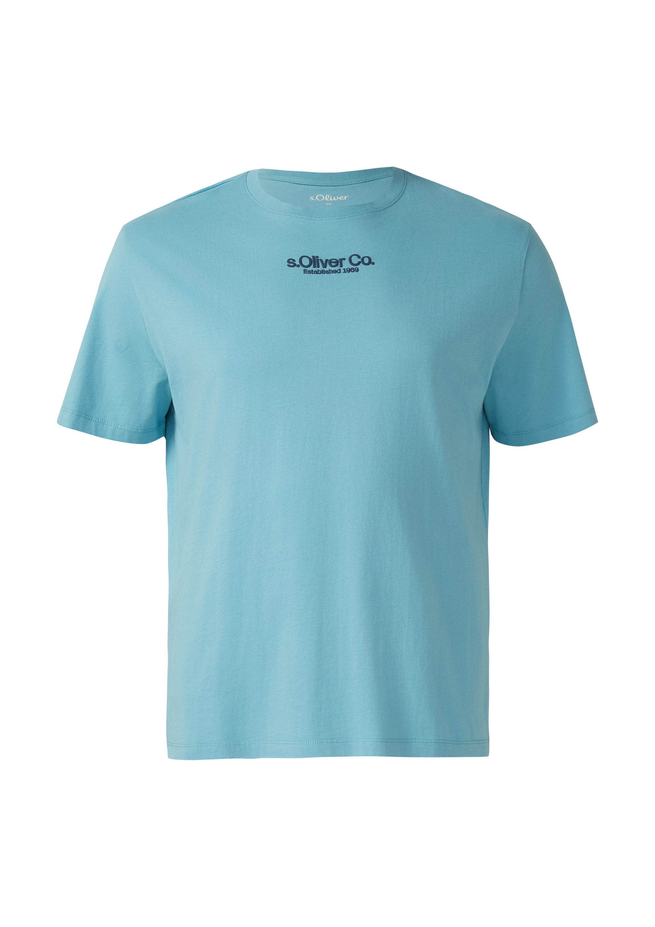 s.Oliver Kurzarmshirt T-Shirt T-Shirt mit Crew Neck und Logoprint
