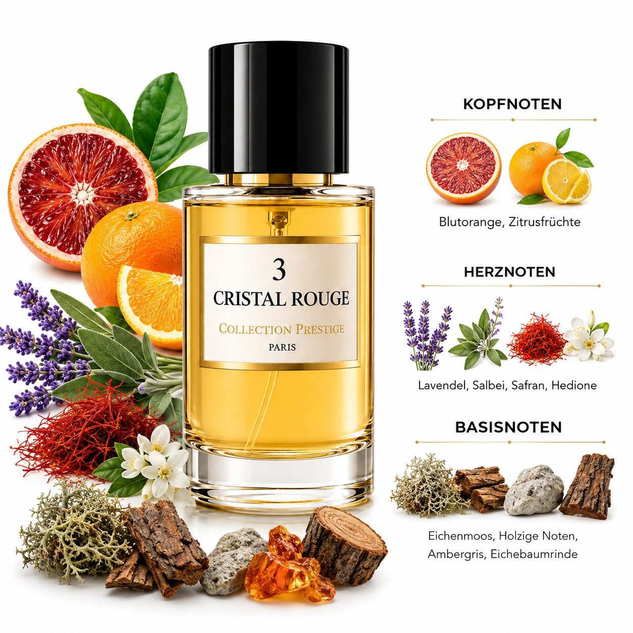 Duft-Set Cristal Rouge No 3 Eau de Parfum + Parfümzerstäuber (leer) Set
