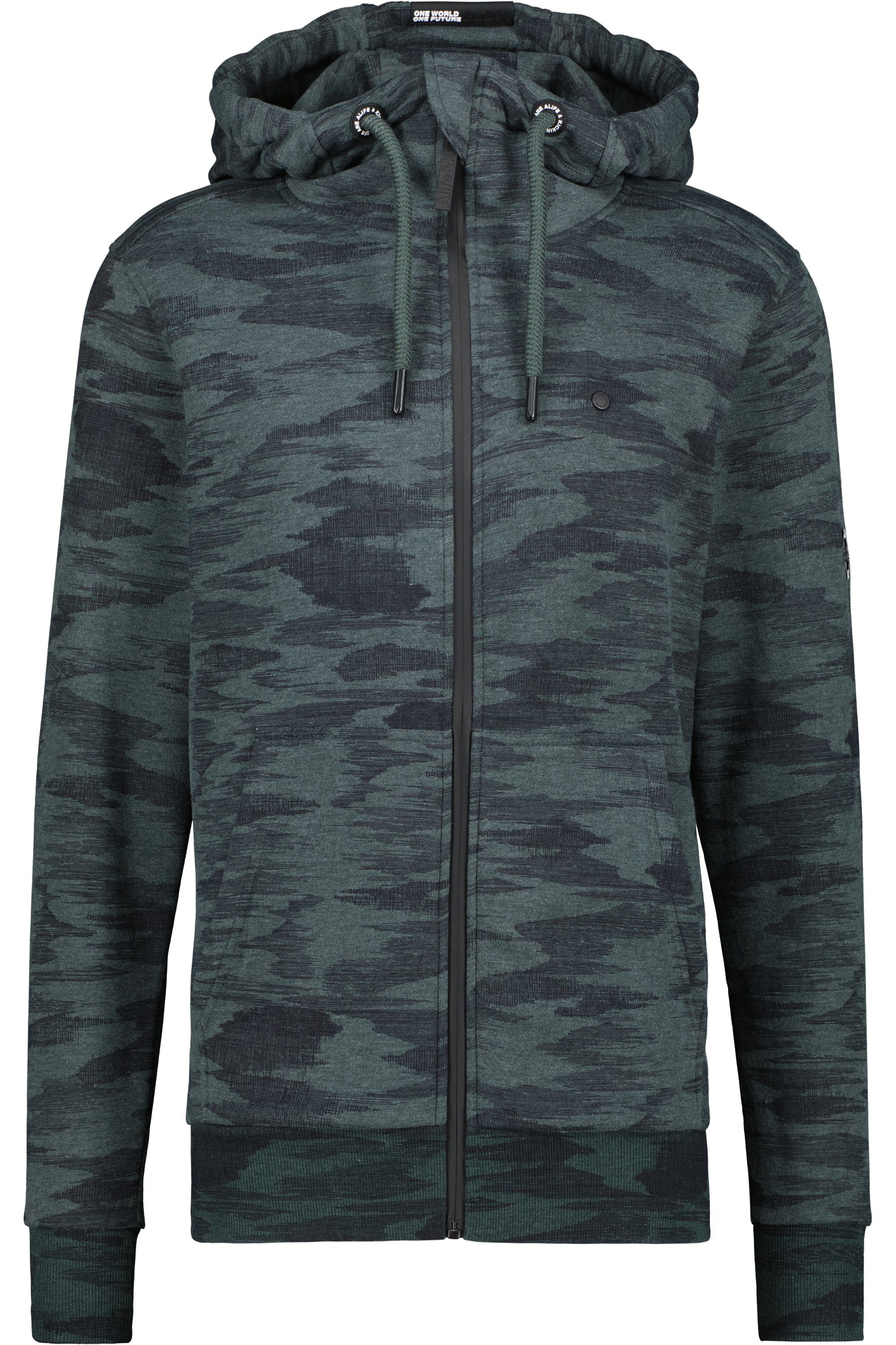 Herren melange Kapuzensweatjacke TrasherAK B Kapuzensweatjacke, Kickin & Sweatjacke forest dark Alife Sweatjacket