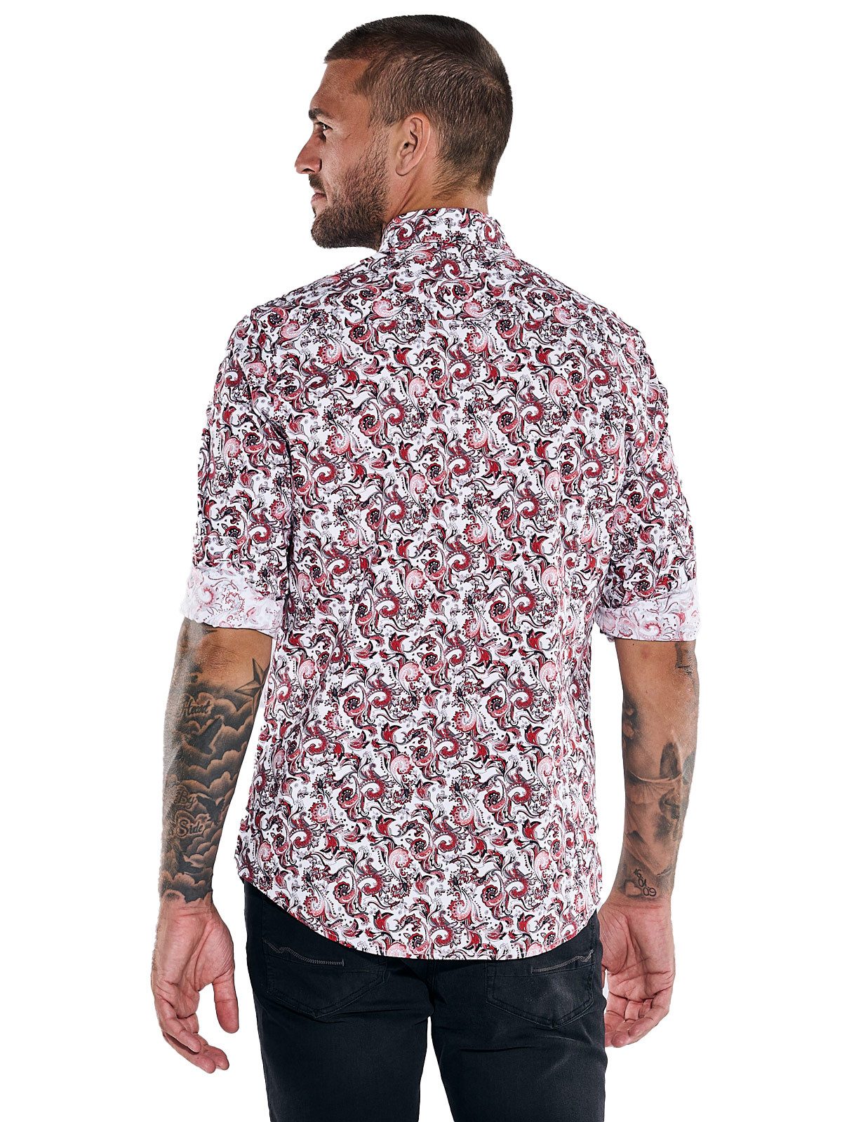 emilio adani Langarmhemd emilio adani Herren Langarm-Hemd gemustert, Rot günstig online kaufen