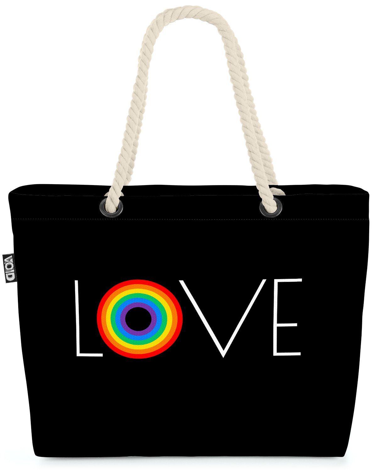 gay slogan Regenbogen VOID Pride schriftzug motto (1-tlg), liebe LOVE Strandtasche pride schwul