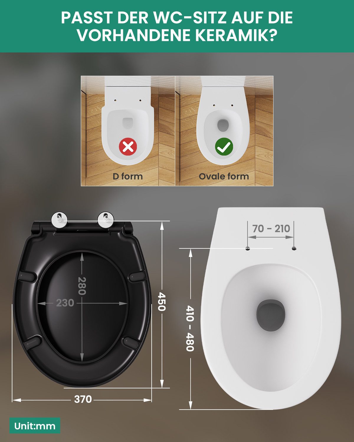 CECIPA MAX WC-Sitz Duroplast Toilettendeckel mit günstig online kaufen