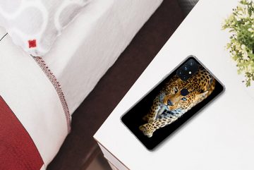MuchoWow Handyhülle Leopard - Tiere - Porträt - Wildtiere - Schwarz, Phone Case, Handyhülle OnePlus Nord N10 5G, Silikon, Schutzhülle