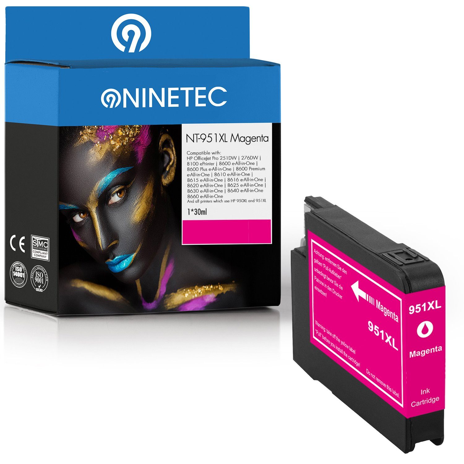 NINETEC ersetzt HP 951XL 951 XL Magenta Tintenpatrone