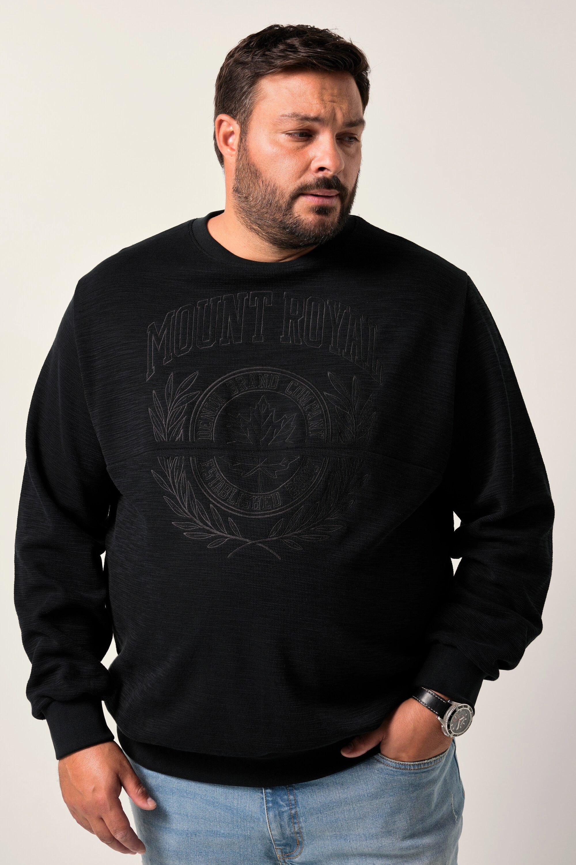 Men Plus Sweatshirt Men+ Sweatshirt Bruststick bis 8 XL günstig online kaufen