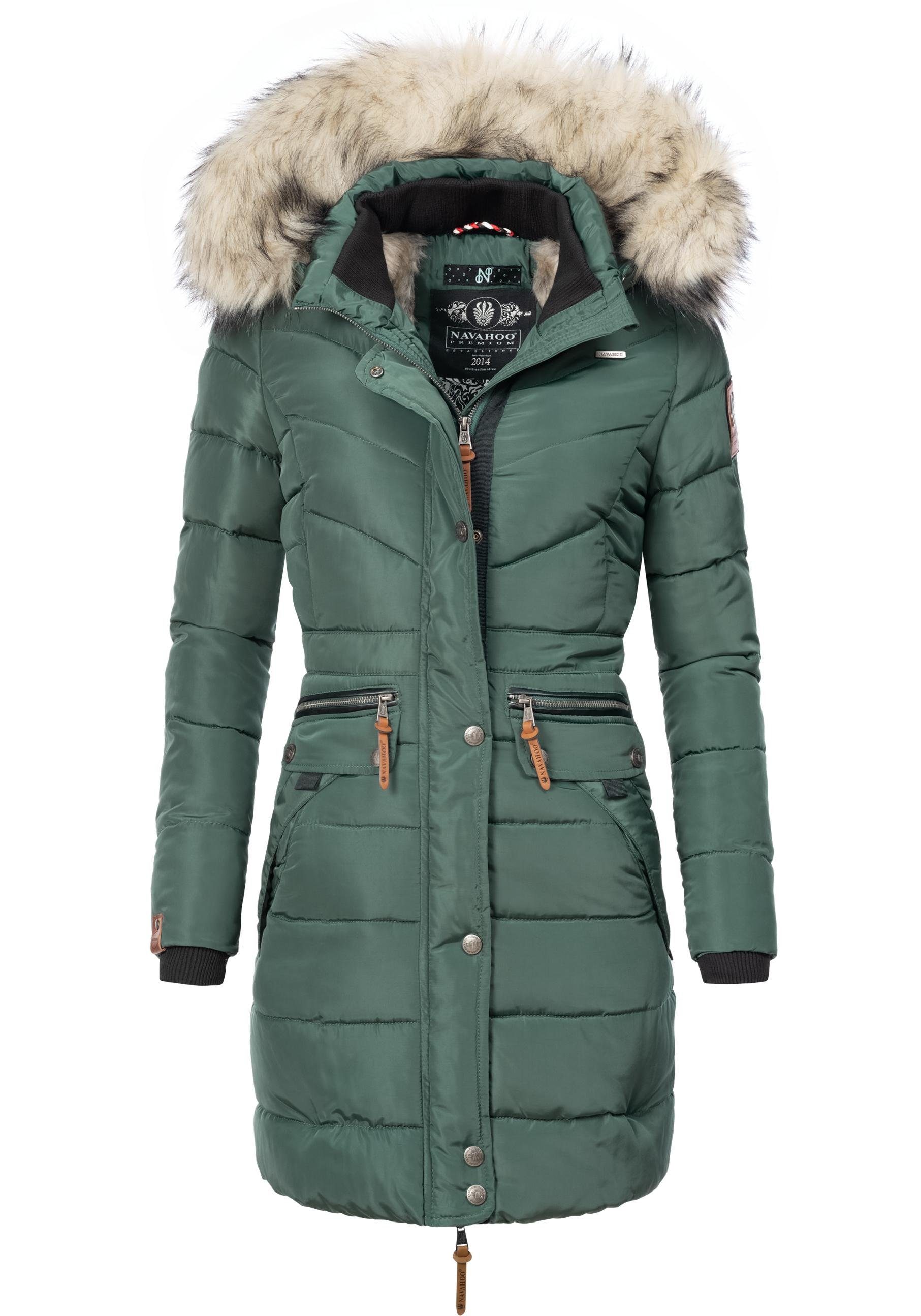 Navahoo Steppmantel Paula stylischer Winter Parka m. edlem Fellimitat