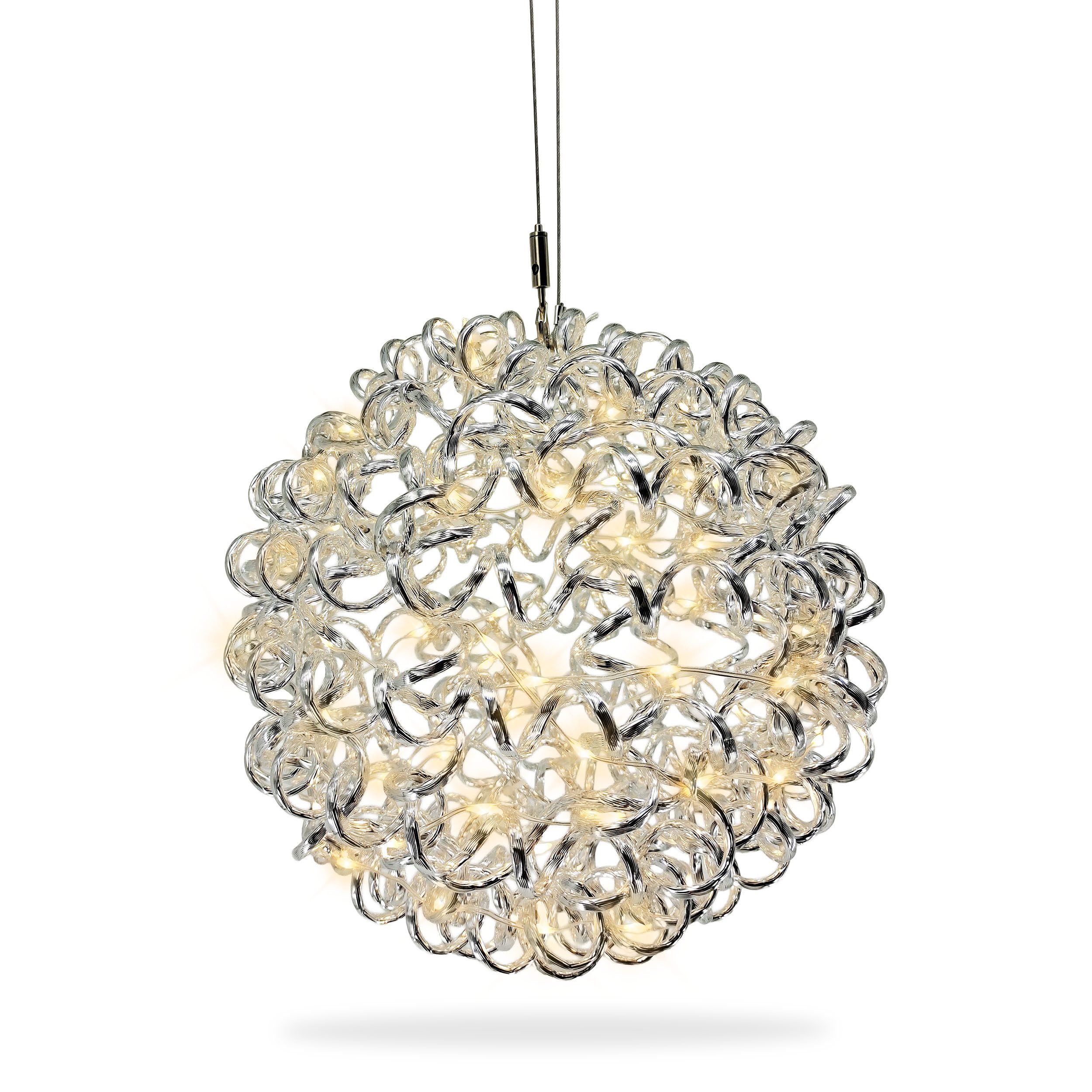 Gartenpirat Dekolicht Kugel o. Stern Silberdraht Alu, LED´s warmweiß, Timer, Weihnachtsdeko, Ideal zum kombinieren für Weihnachten