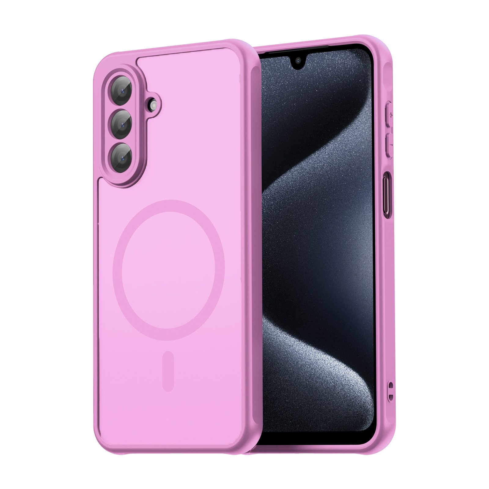 betterfon Handyhülle für Samsung Galaxy A17 Magsafe Back Cover stoßfest & matt Pink, Magnetisches Laden, mattes Design, kratzfest & stoßfest verarbeitet