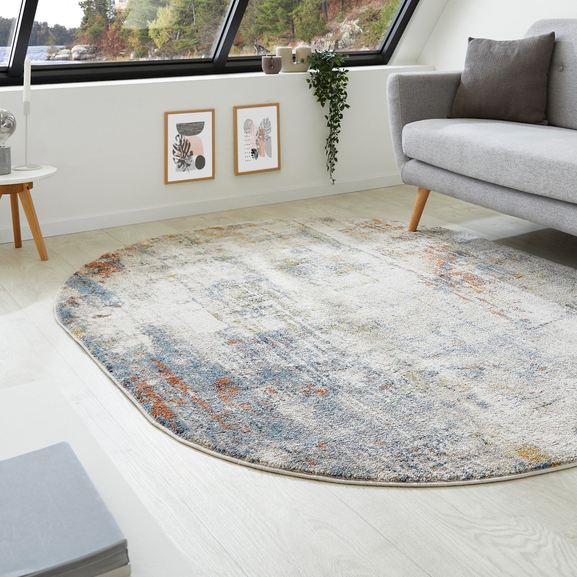 LUXOR living Teppich Montreal, oval, Höhe: 12 mm, Kurzflor, modernes Design, Wohnzimmer, Schlafzimmer