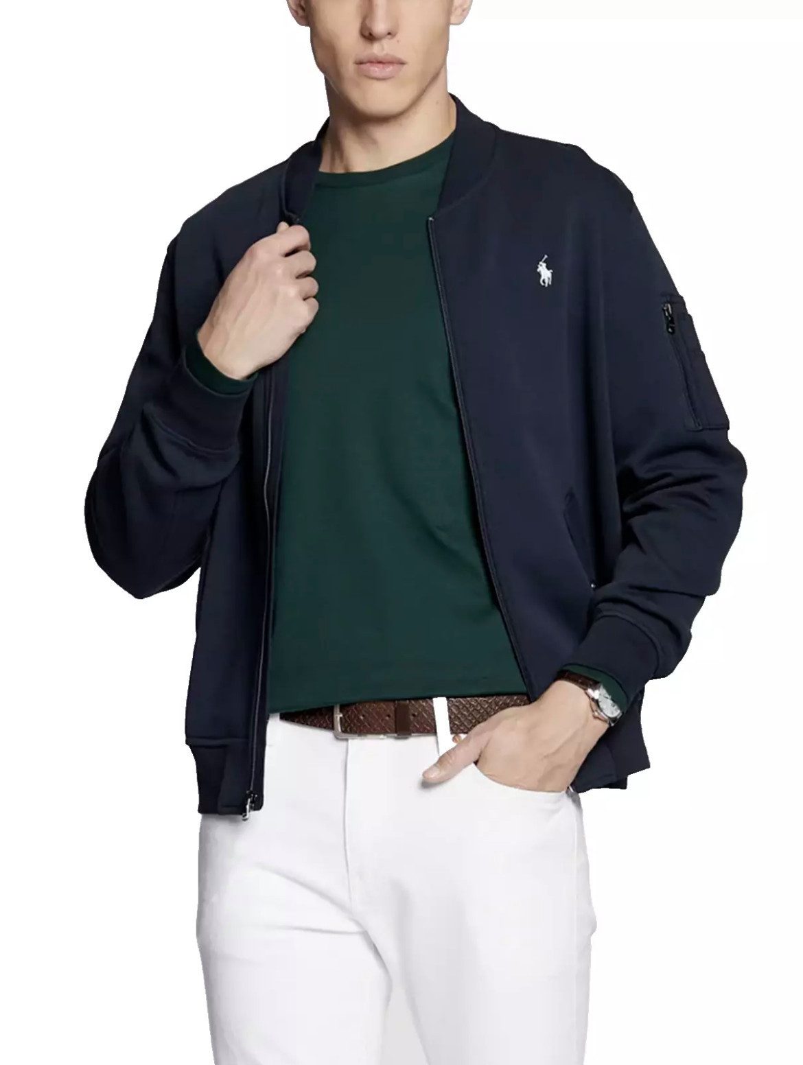Polo Ralph Lauren Longsleeve T-shirt Sweatshirt Custom Slim Fit kontrastierendem Logo-Stick und gerippten Bündchen