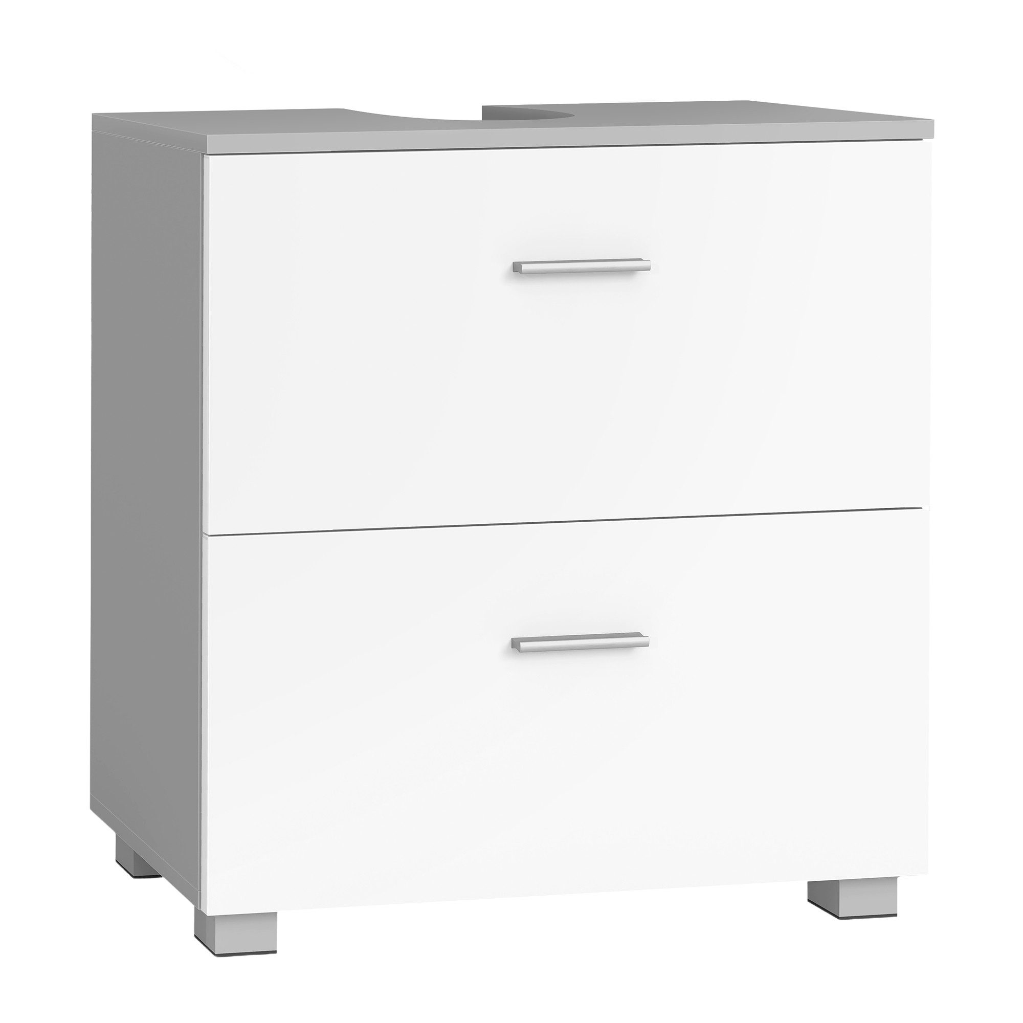 VASAGLE Waschbeckenunterschrank mit 2 großen Schubladen, Badezimmerschrank, hohe Füße, 30 x 60 x 63,8