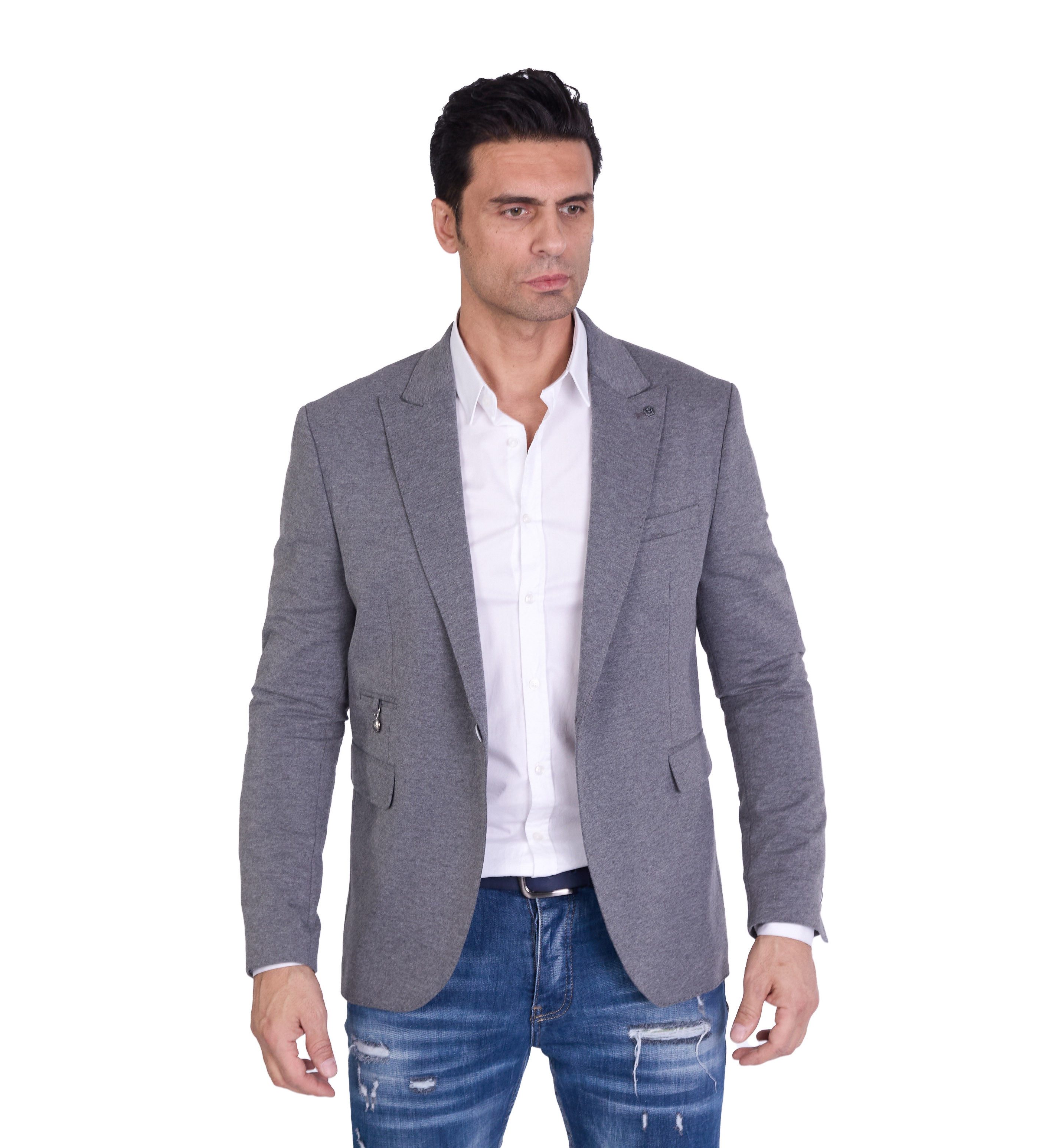 Denim Distriqt Jerseysakko Herren Slim Fit günstig online kaufen