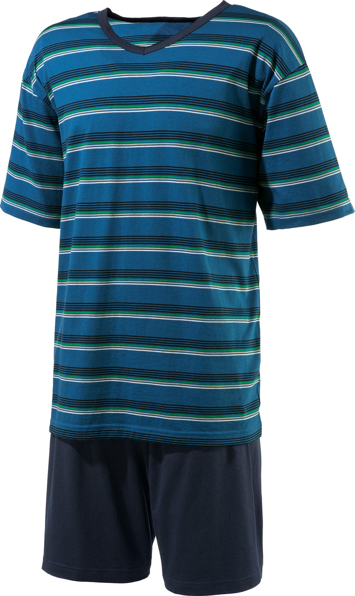 Erwin Müller Pyjama Herren-Shorty Single-Jersey Streifen