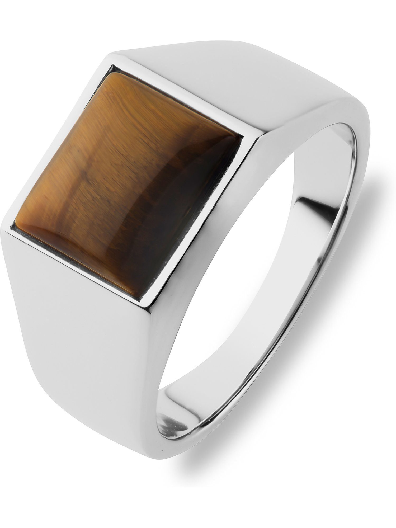 FAVS Fingerring FAVS Herren-Herrenring Edelstahl 1 Tigerauge, Tigerauge, behandelt