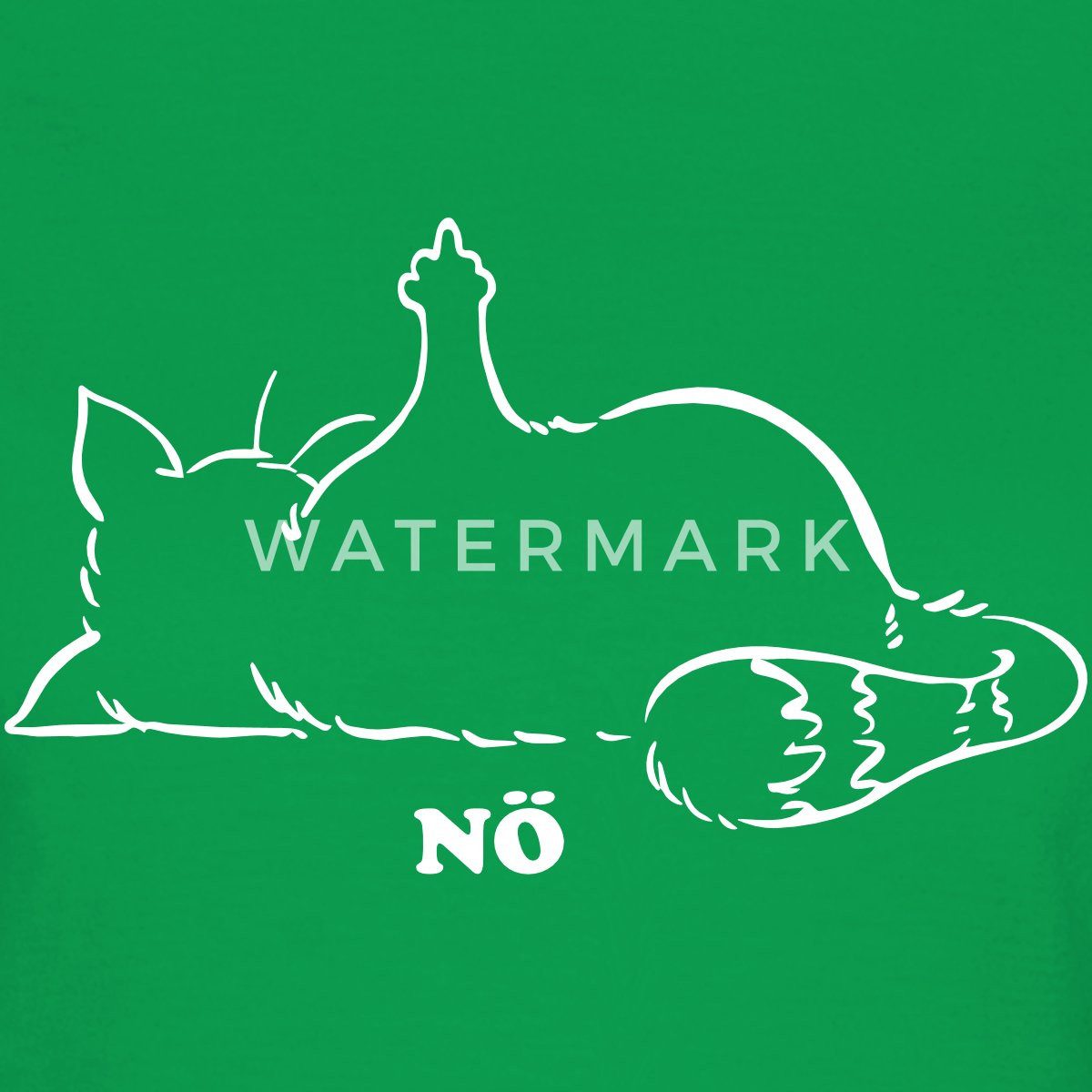 Spreadshirt T-Shirt Katze Nö Neinsager Mittelfinger günstig online kaufen