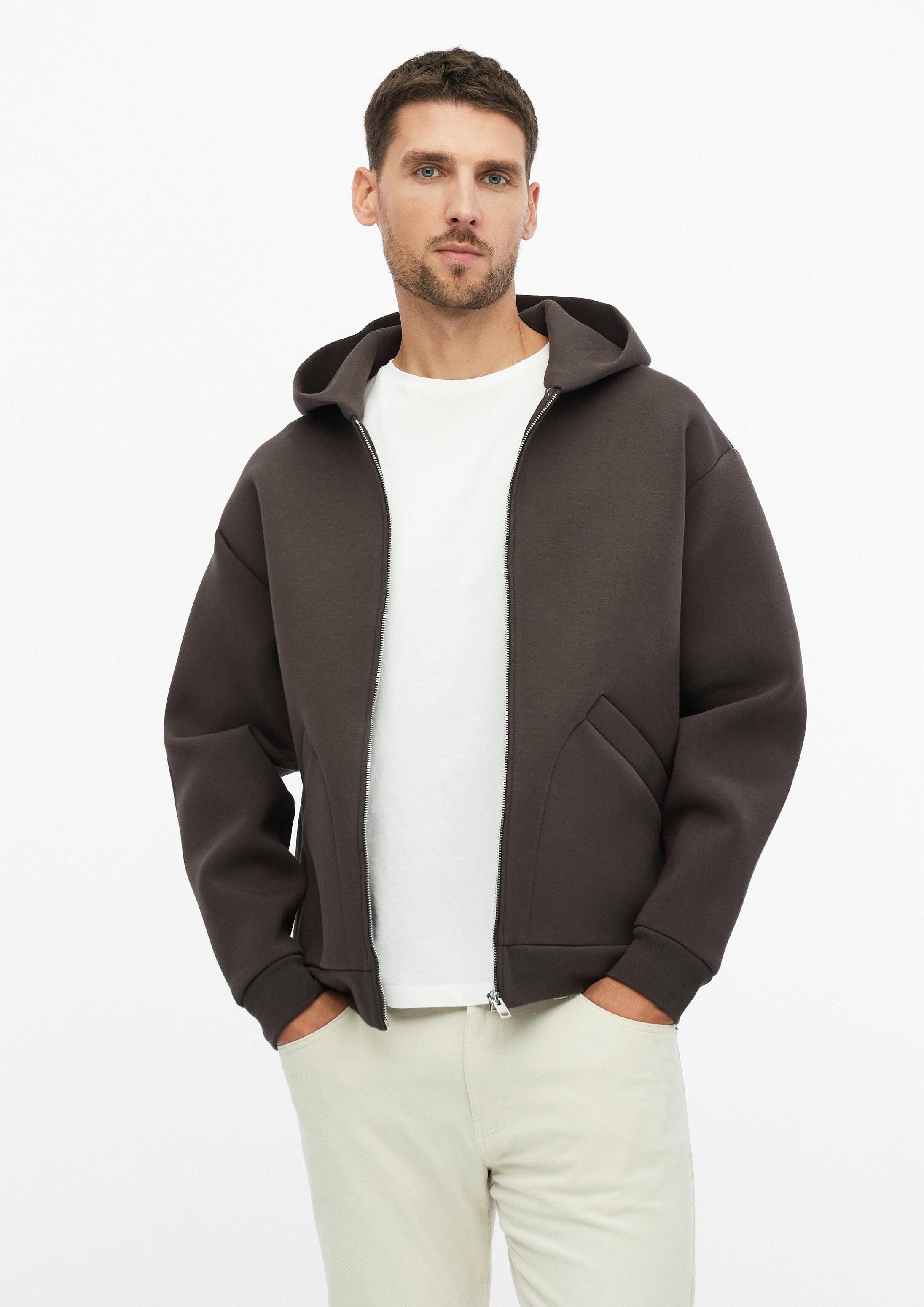 s.Oliver Sweatjacke Outdoor-Jacke Lässige Scuba-Jacke mit Kapuze