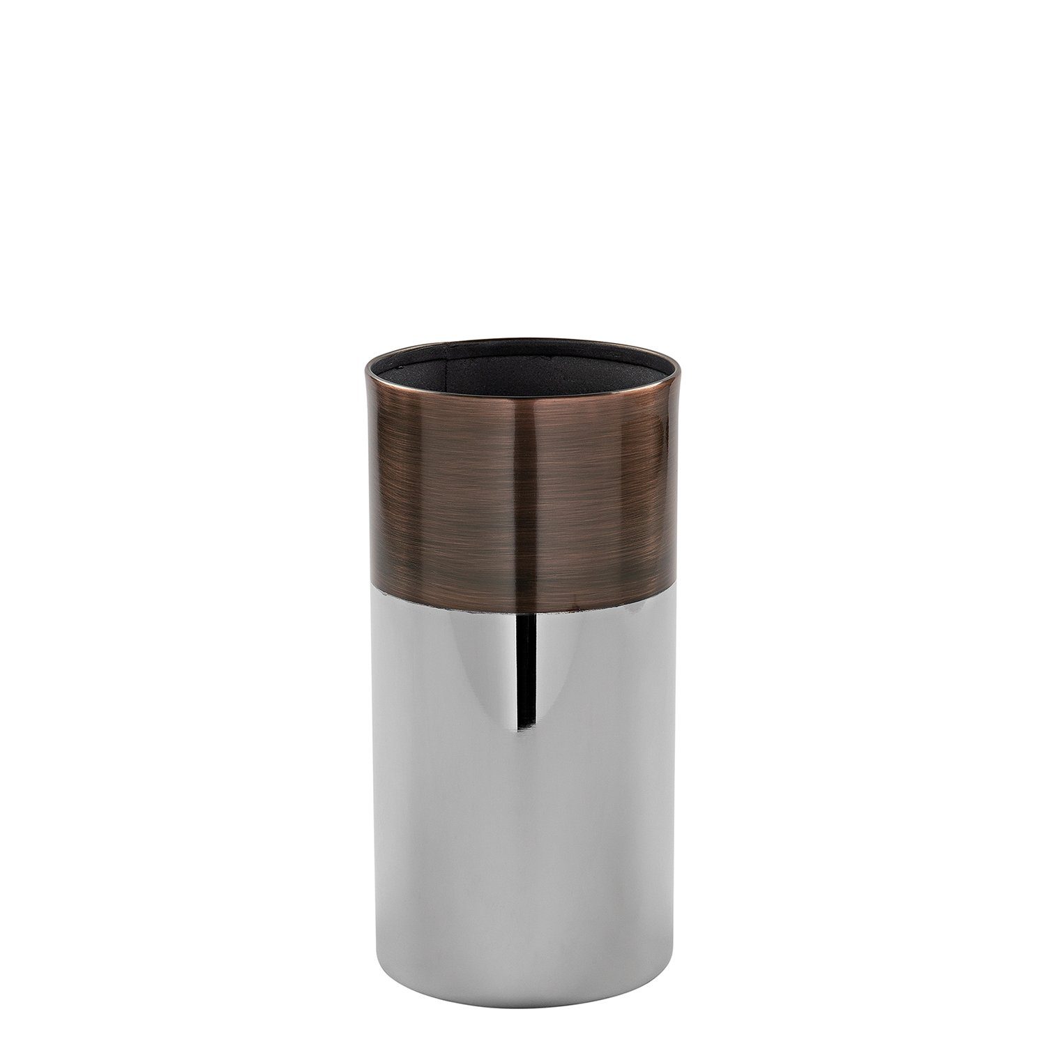 Fink Dekovase VITO Vase - H. 20cm x Ø 10cm - bronze-silber - Edelstahl - Blumenvase (1 St., Blumengefäß - Blumenbehälter), Elegante Blumenvase - Ziervase & Dekovase für Innenräume