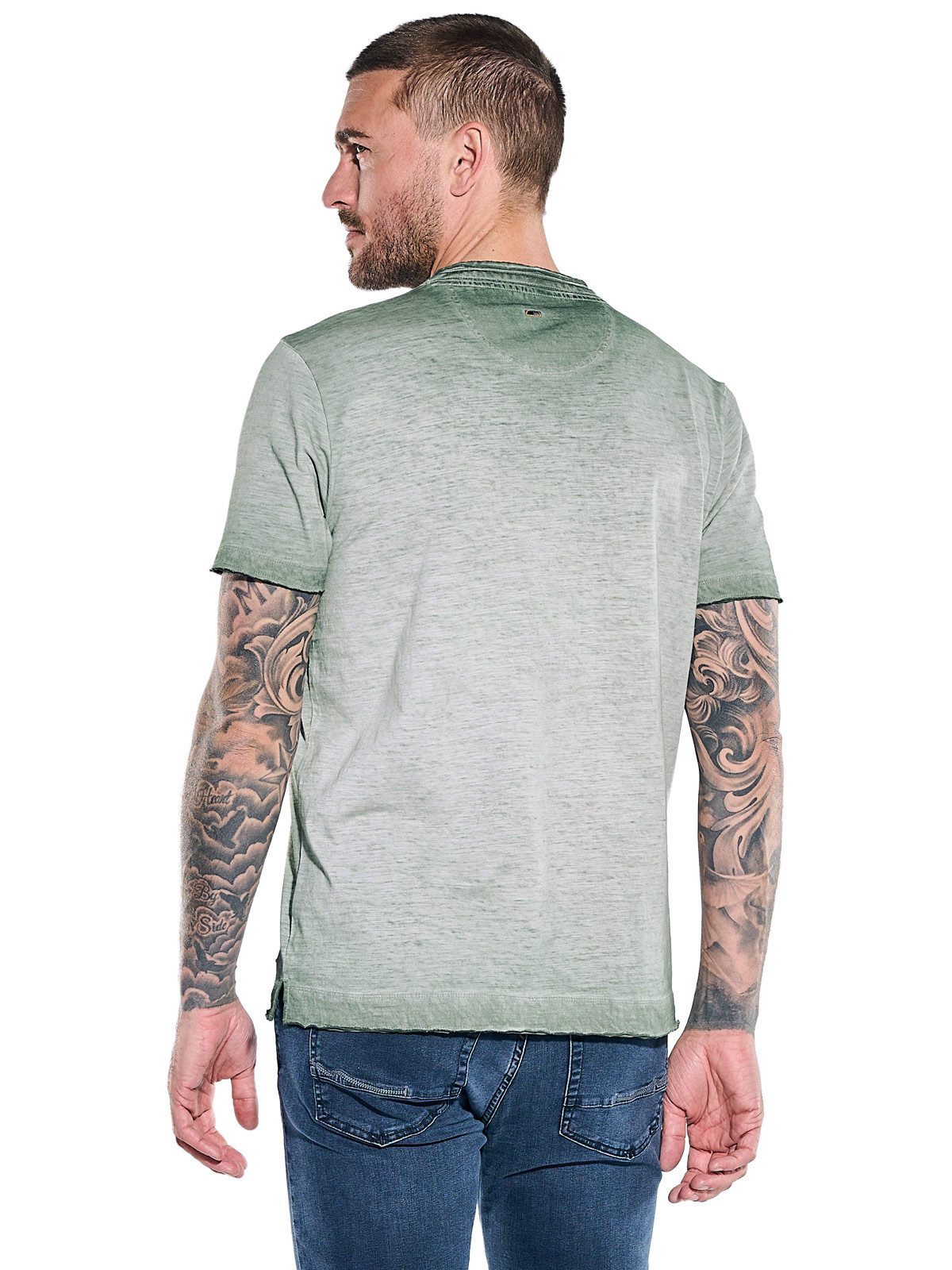 emilio adani T-Shirt Herren Henley T-Shirt, Dunkelgruen