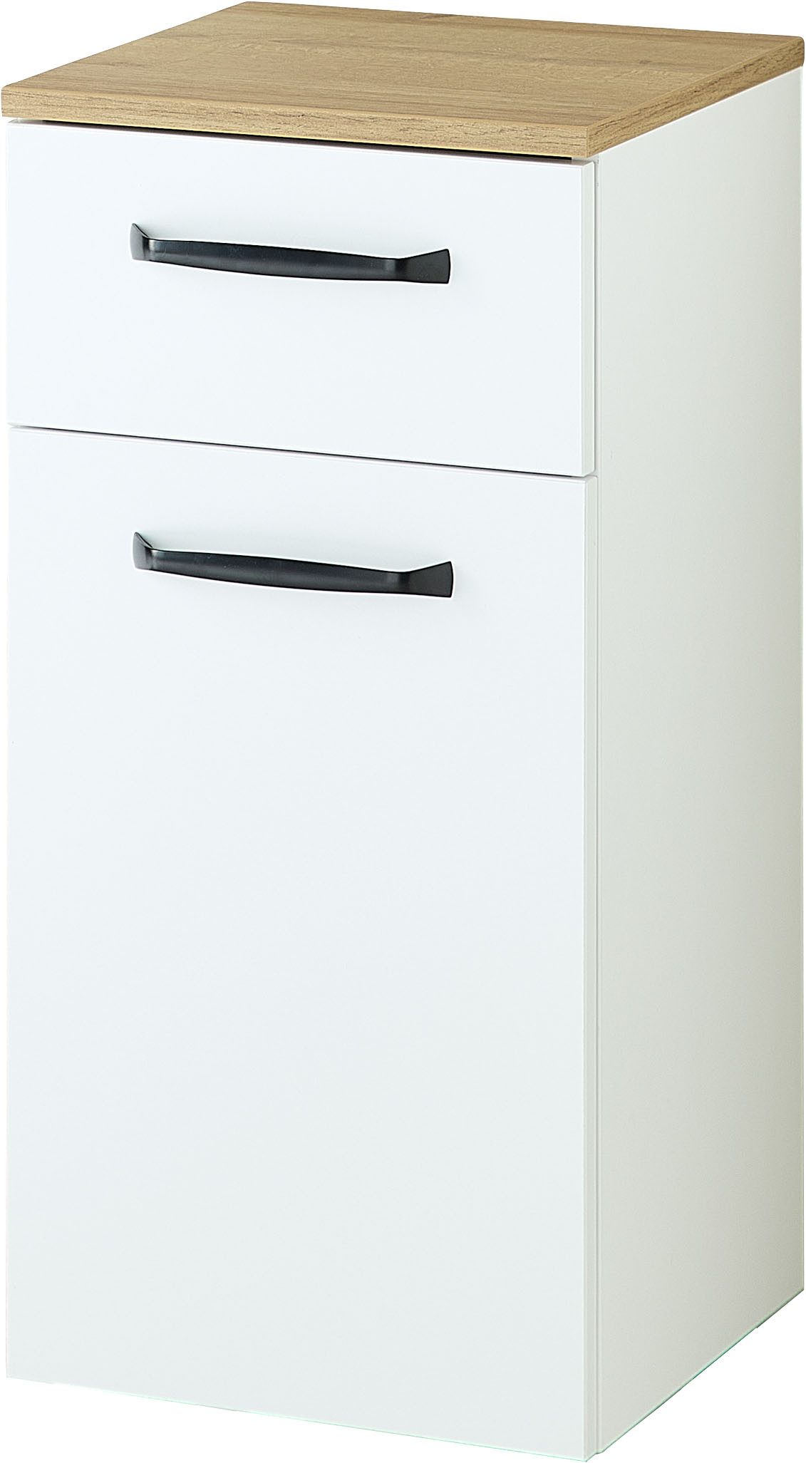 Saphir Unterschrank Quickset 500, Badschrank 32,4 cm, 1 Tür und 1 Schublade Badezimmerschrank, 1 Einlegeboden