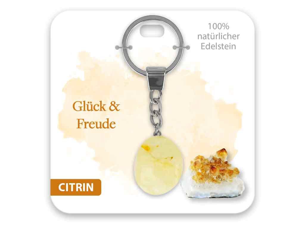 Schlüsselanhänger Set BB Klostermann Edelstein Schlüsselanhänger Citrin Glück und Freude