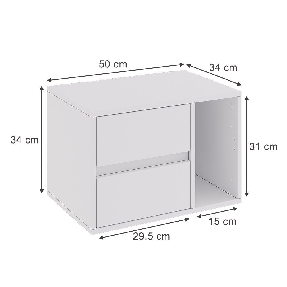 Vicco Nachtschrank Vimogo, Weiß, 2er Set günstig online kaufen
