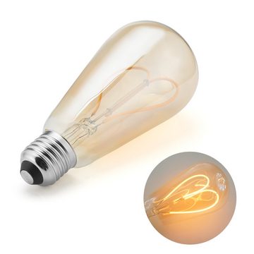 oyajia Flutlichtstrahler 4W LED Edison Glühbirne, Retro Liebe Bulb, Warmweiß