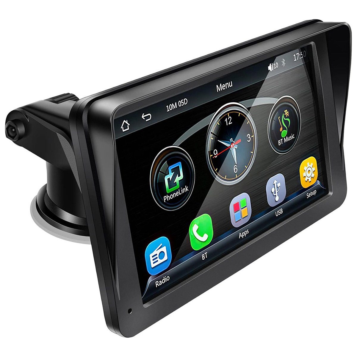 yozhiqu 7 Zoll pnd Tragbarer Kabelloser Carplay Auto MP5 Multimedia Player PKW-Navigationsgerät (Bluetooth-Konnektivität, für CarPlay, Androidauto und MirrorLink)