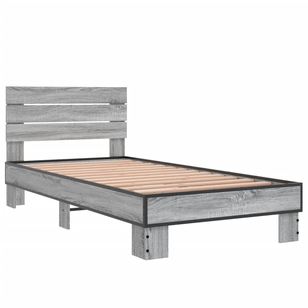 vidaXL Bett Bettgestell Grau Sonoma 75x190 günstig online kaufen