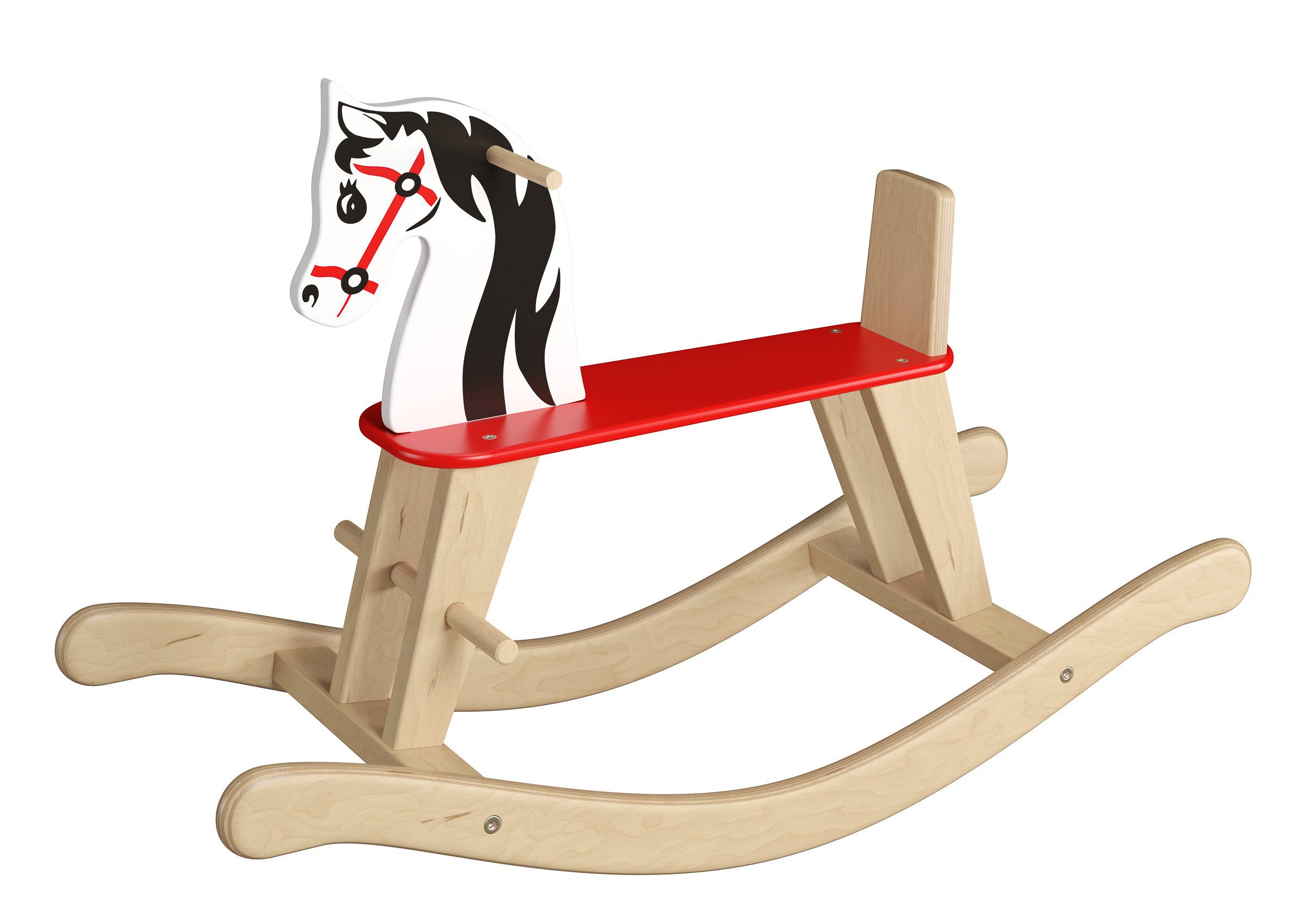 Reitpferd Buntes Holzschaukelpferd für Kleinkinder