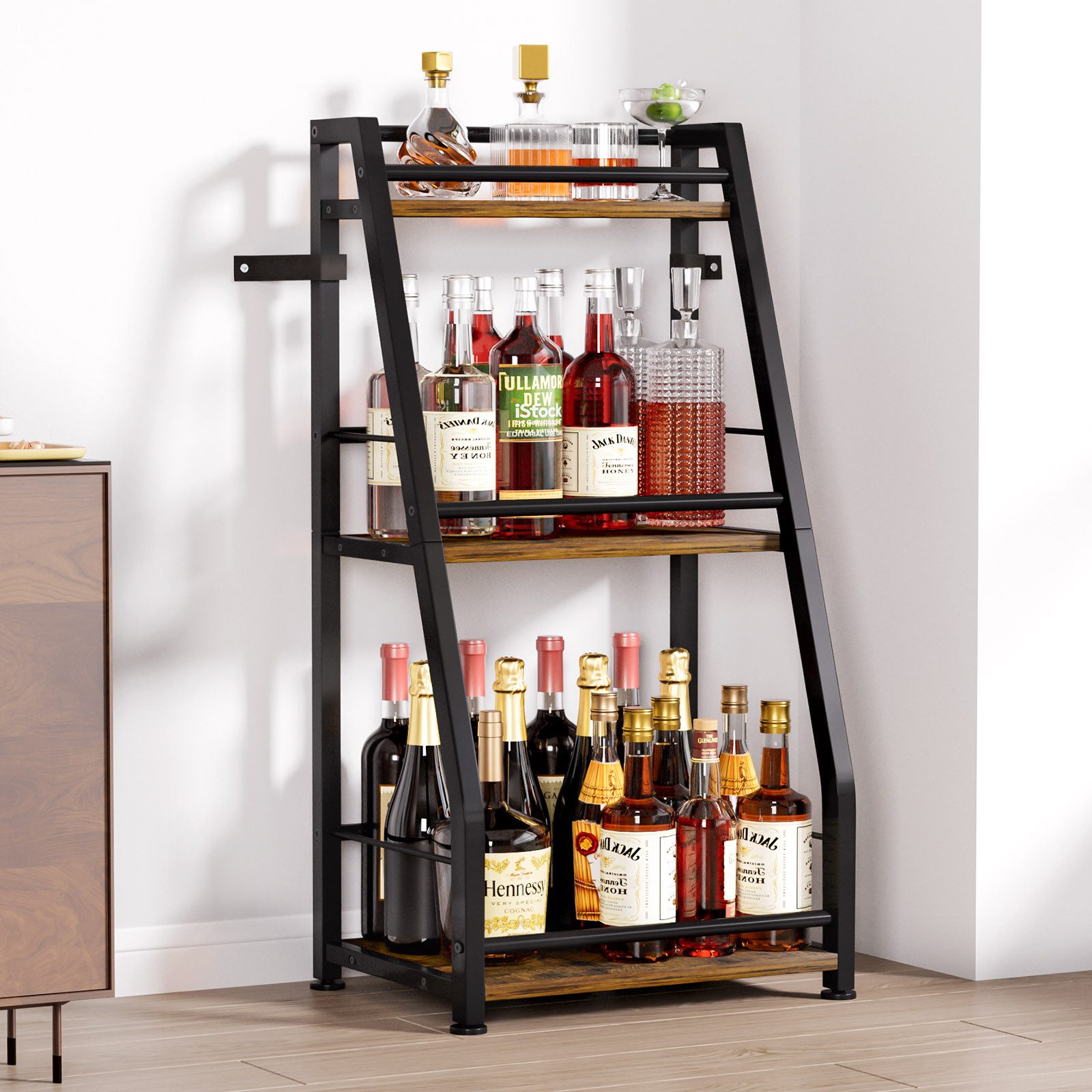 Yorbay Weinregal Stehend, Weinständer aus Holz &Metal 40x30x80cm, Gewürzreg günstig online kaufen