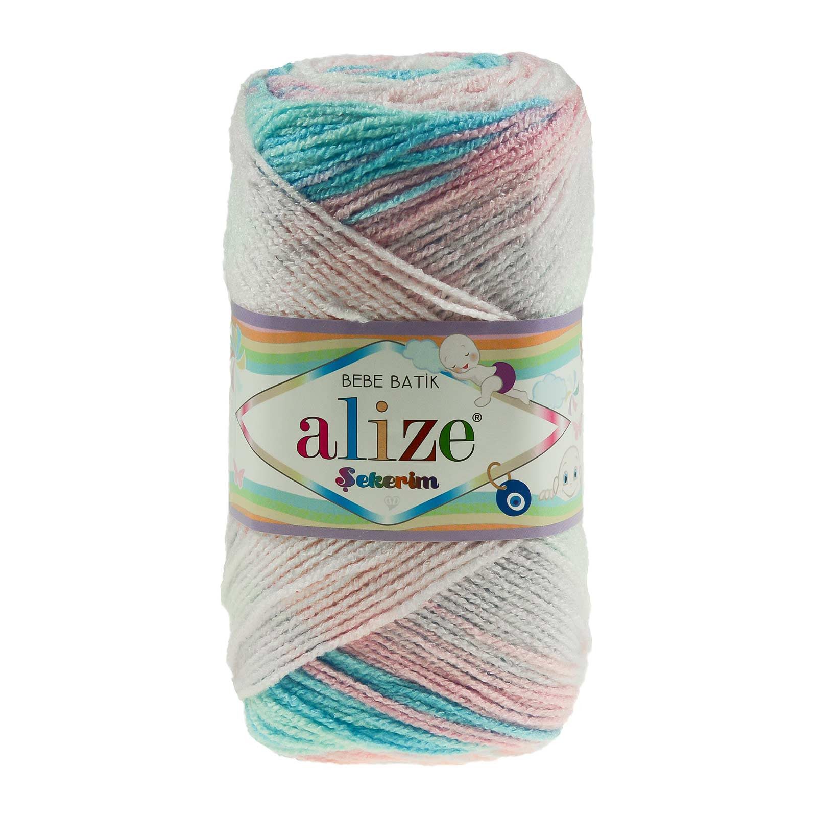 Thumbnail - Alize 5 x 100g Strickgarn Alize Sekerim Bebe Batik Strick-Wolle Häkel-Garn Häkelwolle, 2604
