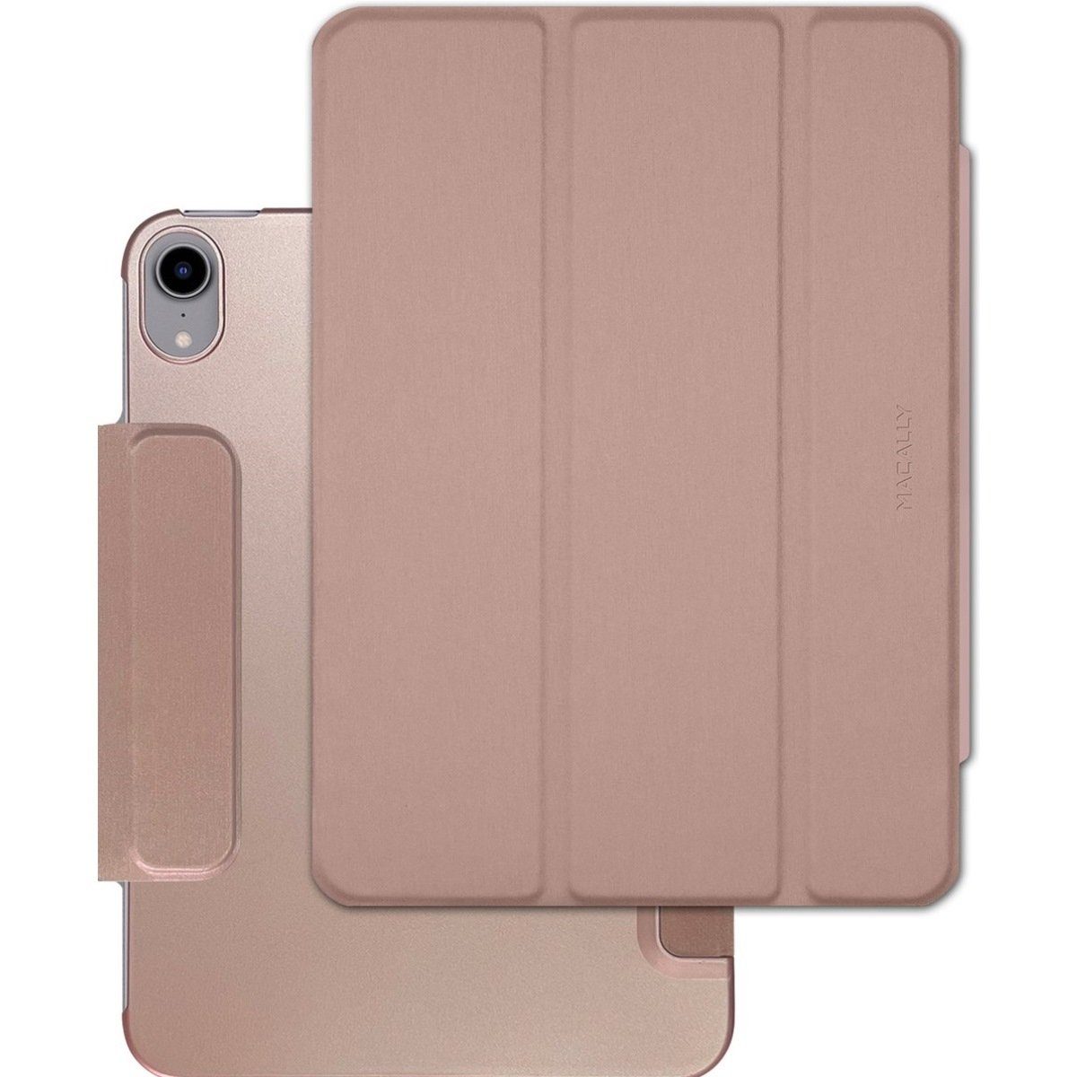Macally Tablet-Hülle Smart Case Tasche Book-Stand Cover Hülle Rose, Standfunktion Magnet-Verschluss für Apple iPad mini 7 2024 6 2021 8,3"