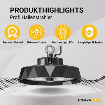 ENOVALITE LED Arbeitsleuchte LED-HighBay PRO, Diamant Design, 100W, 15000lm, 5000K, IP65, LED fest integriert, Tageslichtweiß, neutralweiß