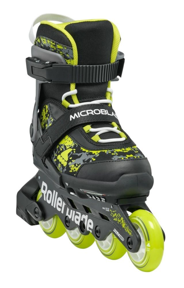 ROLLERBLADE Inlineskates Microblade SL (Rollen: 72mm/80A, Kugellager: SG3) schwarz/lime Kinder