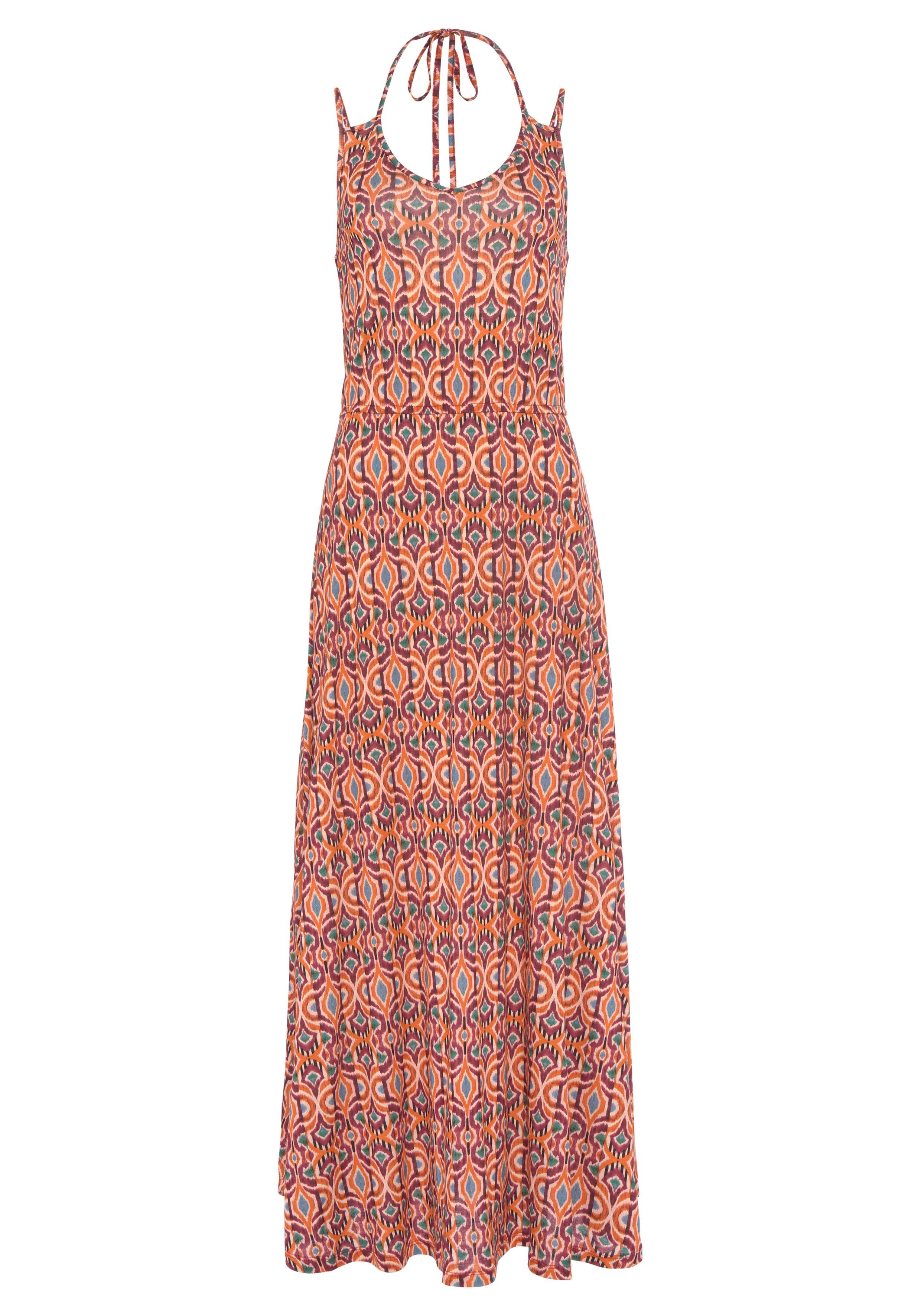 LASCANA Maxikleid mit Ethnoprint und verstellbaren Trägern, Sommerkleid, St günstig online kaufen