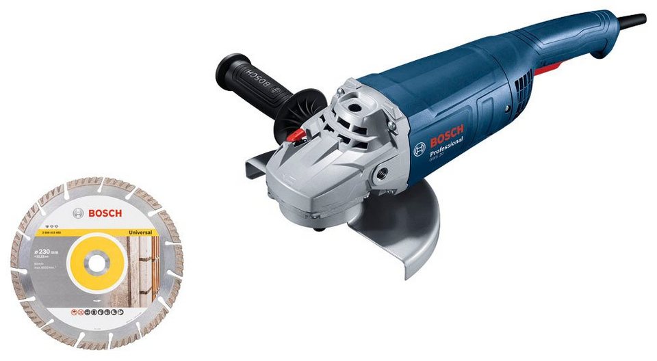 Bosch Professional Winkelschleifer GWS 20-230 P + DD, max. 6500 U/min, mit  Diamanttrennscheibe, PROtection-Schalter für erhöhten Anwenderschutz