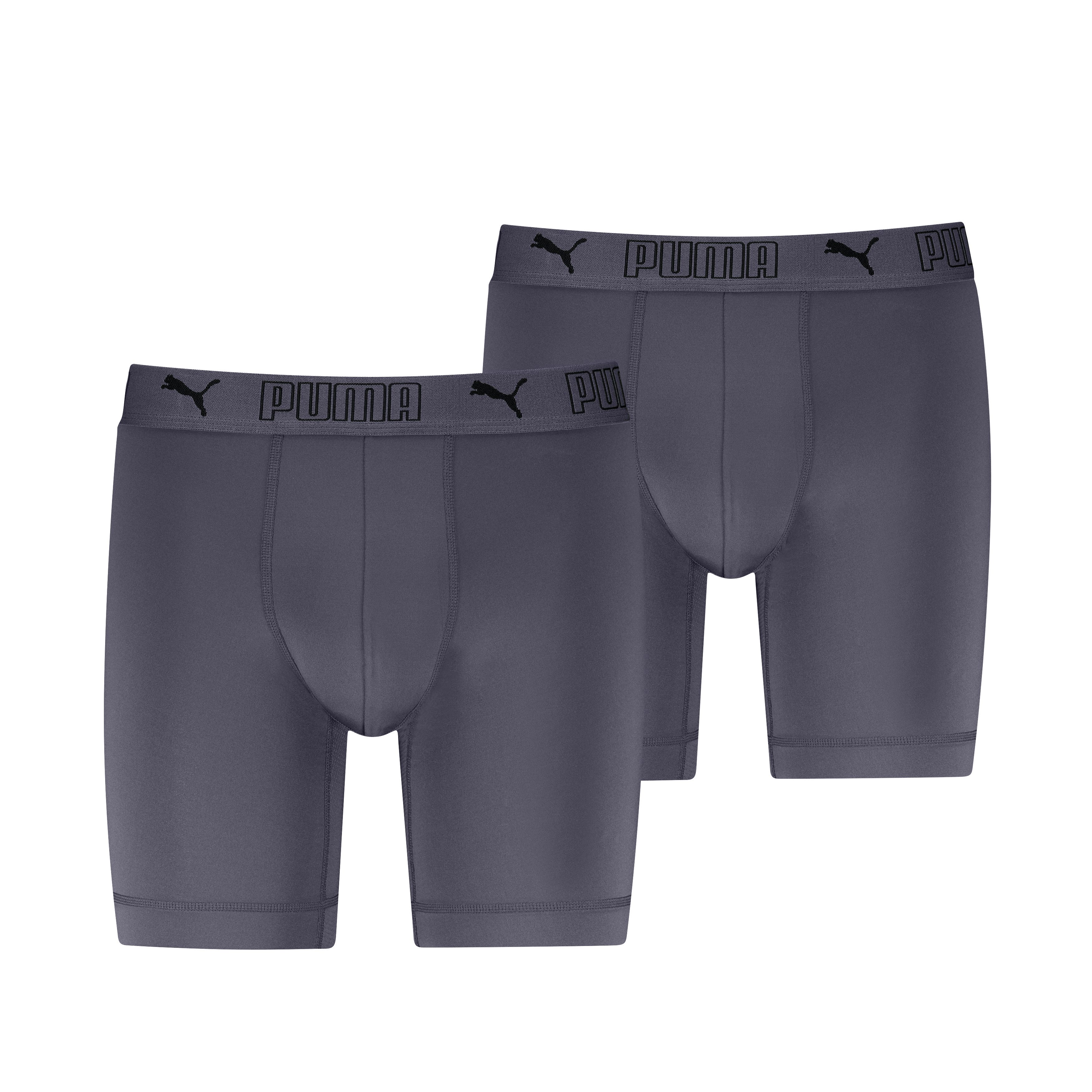 PUMA Langer Boxer PUMA MEN SPORT MICROFIBER LONG BOXERS 2P (2er Pack) mit Logo-Bund