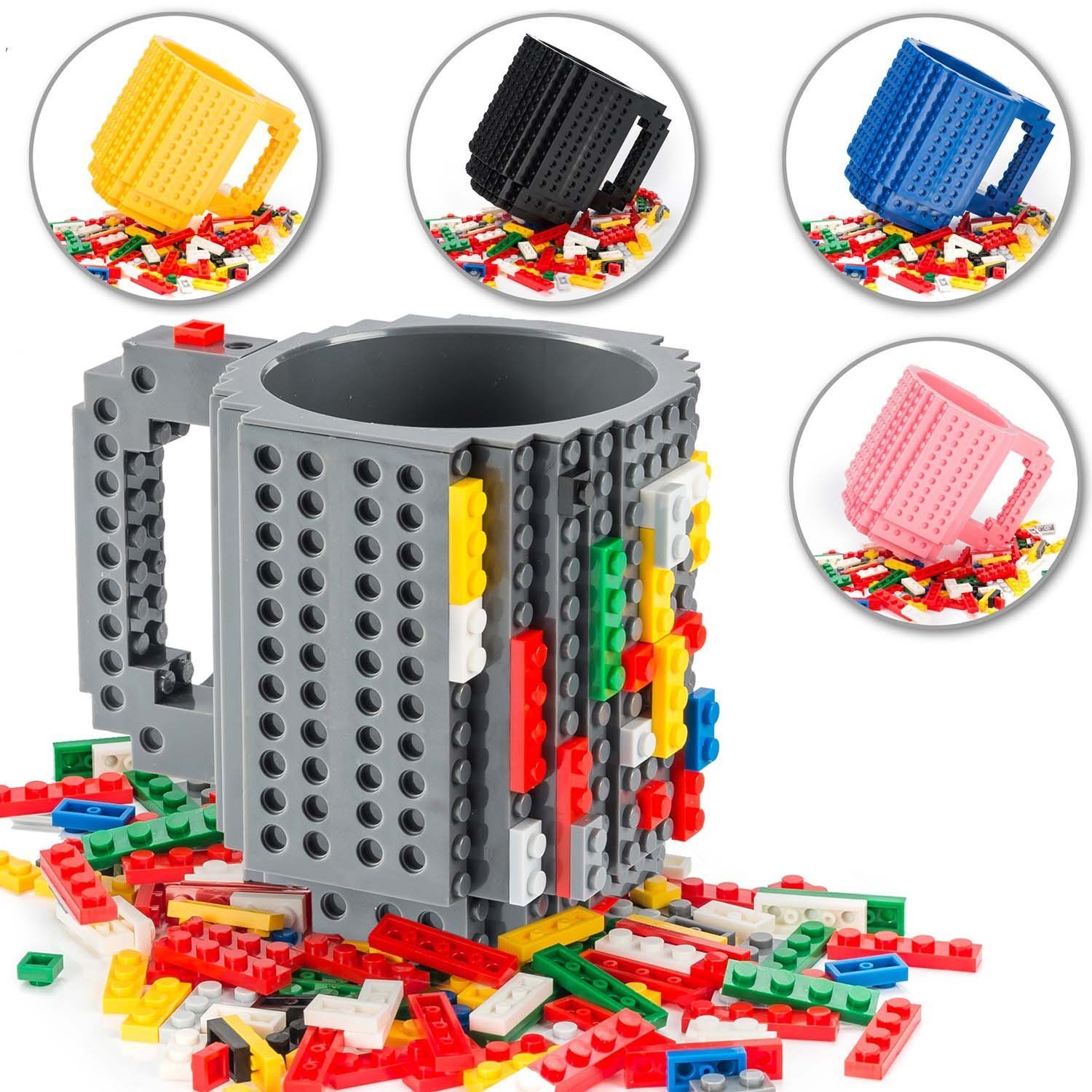 Goods+Gadgets Tasse GOODS+GADGETS Baustein Tasse - LEGO kompatibler Becher Satz 350ml, Polycarbonat, Kaffeetasse Kaffee-Becher 350ml