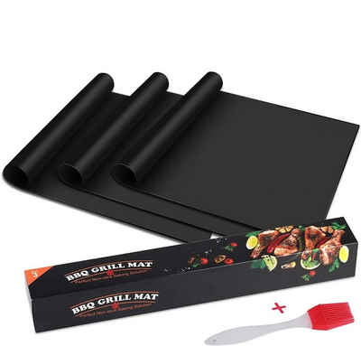 Elegear Backpapier, BBQ Grillmatte 3er Set 50x40 cm Wiederverwendbar FDA Zulässig Grillmatten für Gasgrill und Backen Antihaft Teflon Grillmatten