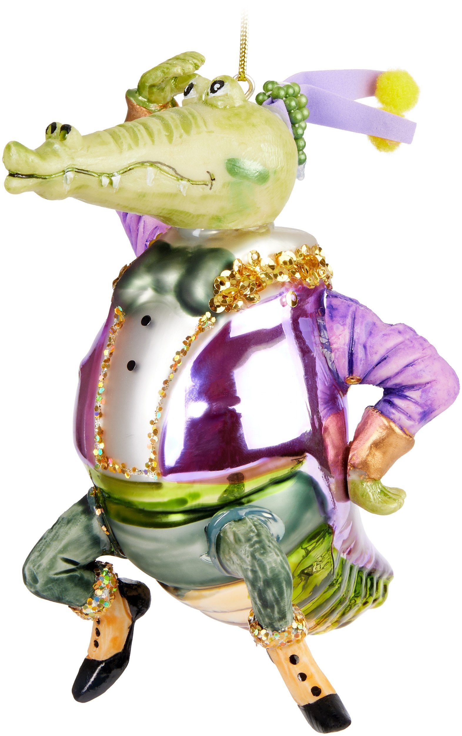 BRUBAKER Christbaumschmuck Krokodil Mann Weihnachtskugel aus Glas (1