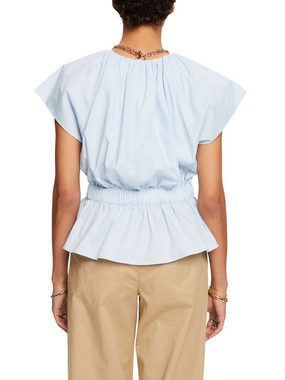 Esprit Kurzarmbluse Popeline-Bluse mit Schößchen