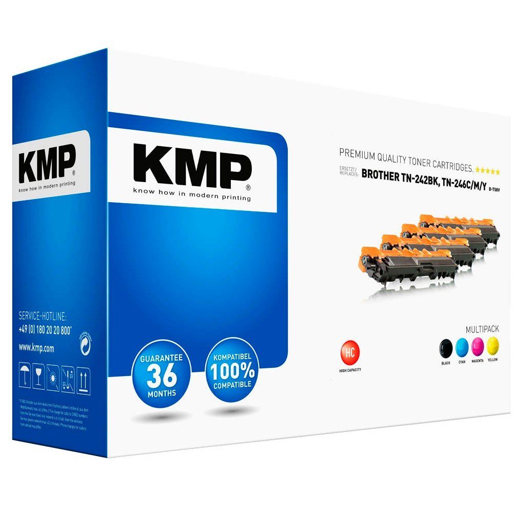 KMP Tonerkartusche 1 Toner-Set B-T58V ERSETZT Brother TN-242BK / TN-246C/M/Y
