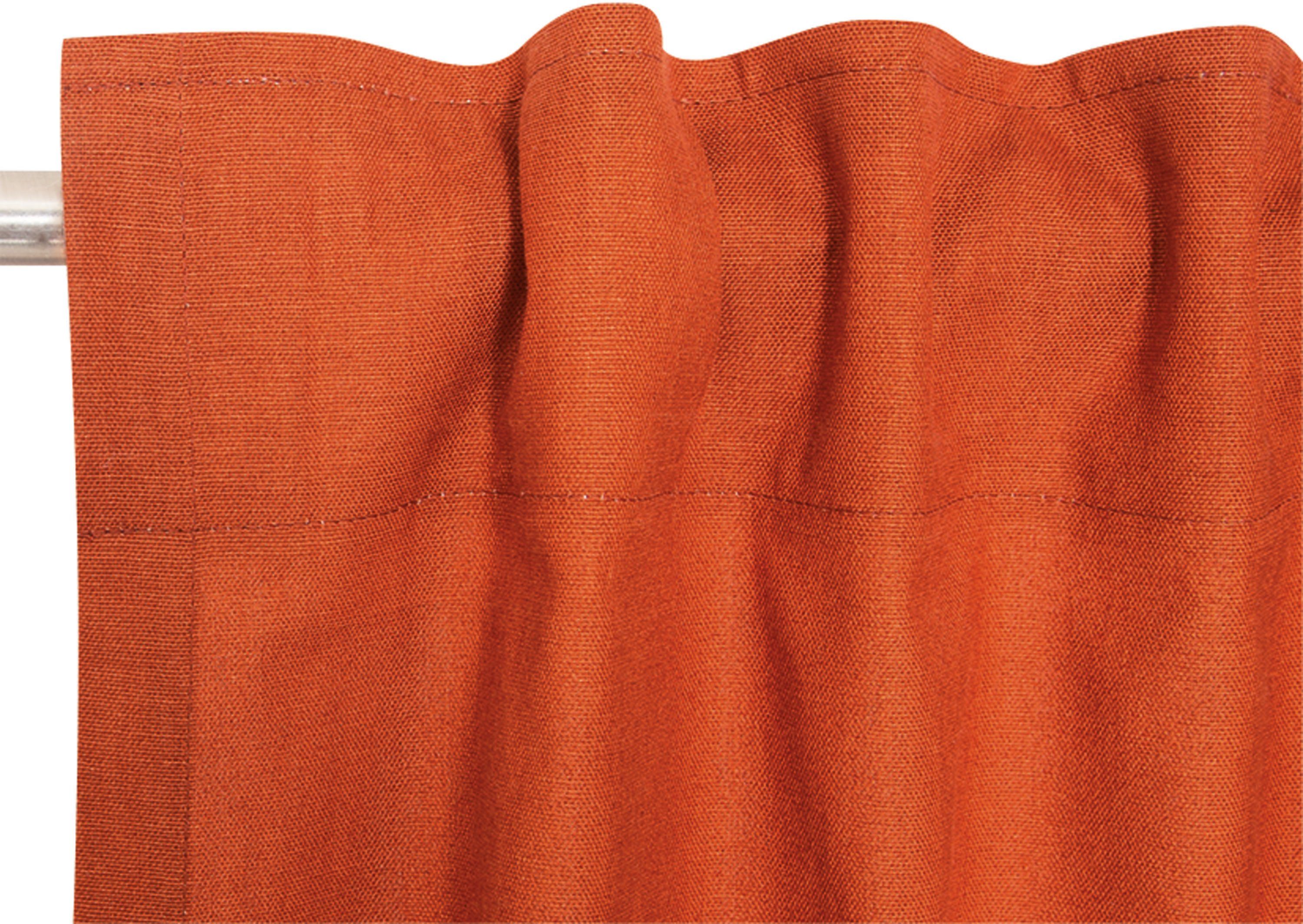Baumwolle, blickdicht, Vorhang aus bronzefarben/zimt/orange Neo, Esprit, St), nachhaltiger (1 Schlaufen verdeckte blickdicht